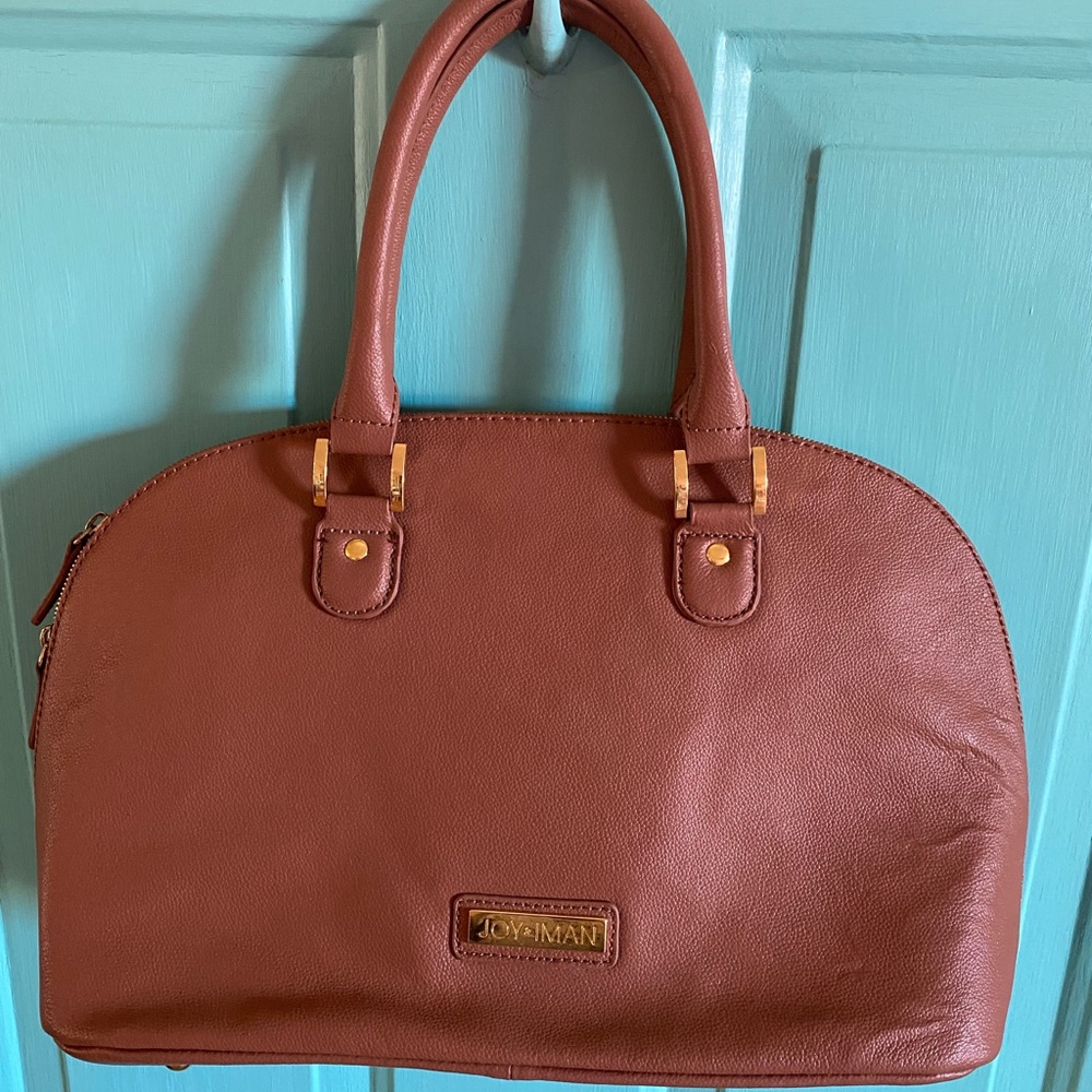 Joy & Iman brown satchel/crossbody, great condition